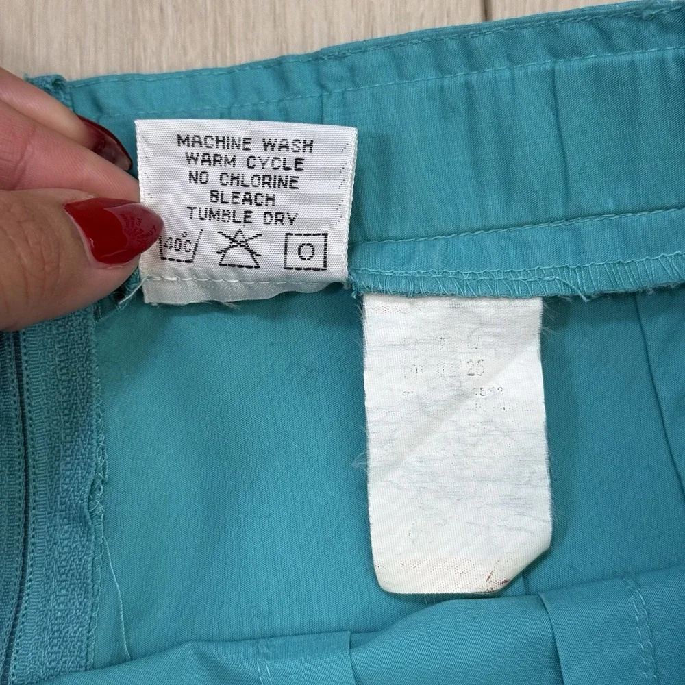 Vintage HEAD Tennis Skirt Women Size 26 Teal Pleated Belt Athletic Skort‎ 90s